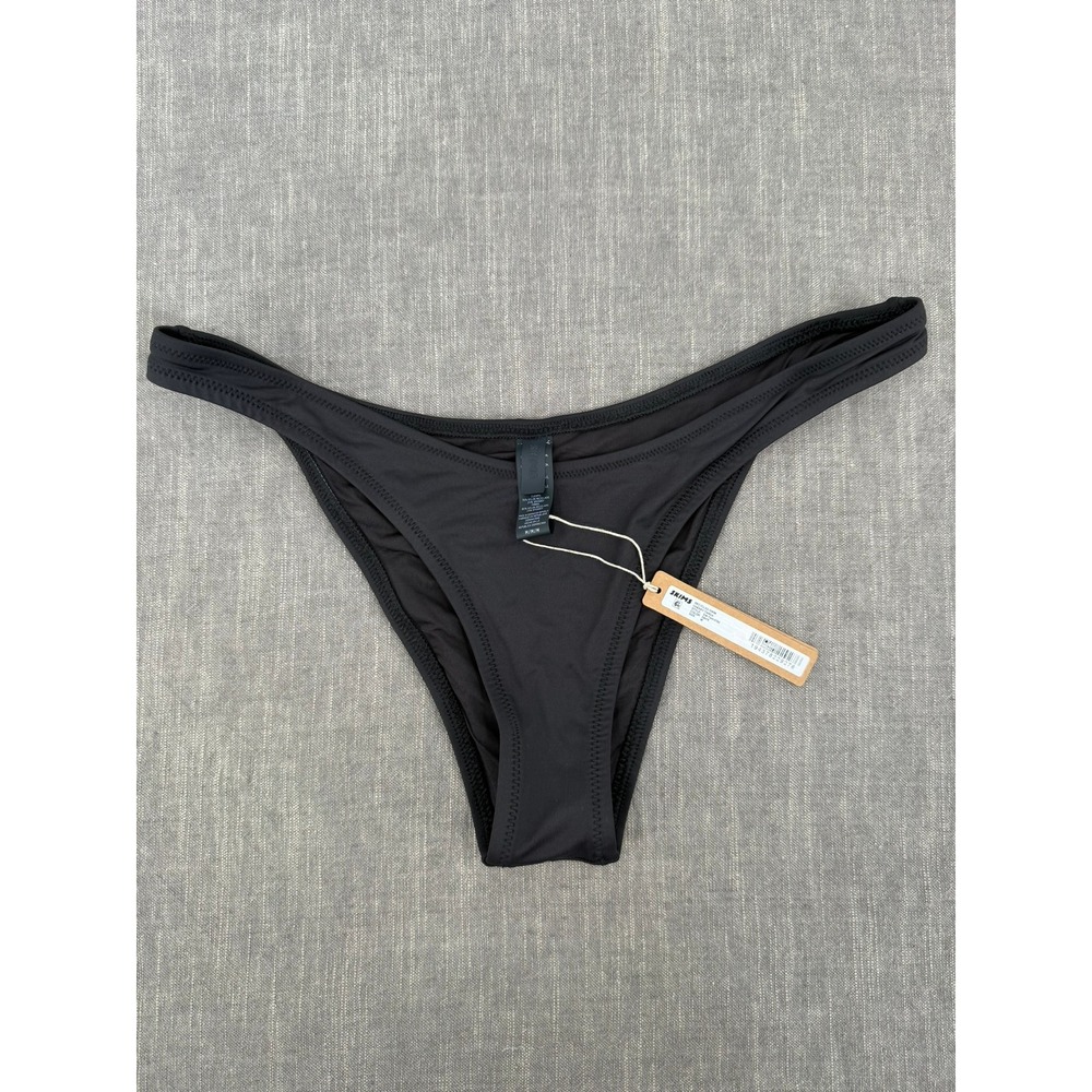 SKIMS Recycled Swim Cheeky Tanga Bikini Bottom Onyx Black Size M Medium NWT